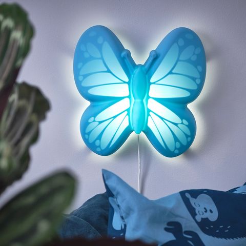 УППЛИСТ Бра, светодиодный, бабочка голубой
