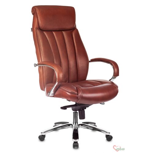 Кресло кож 9922SL светло-коричневый Leather Eichel кожа крестов. металл хром