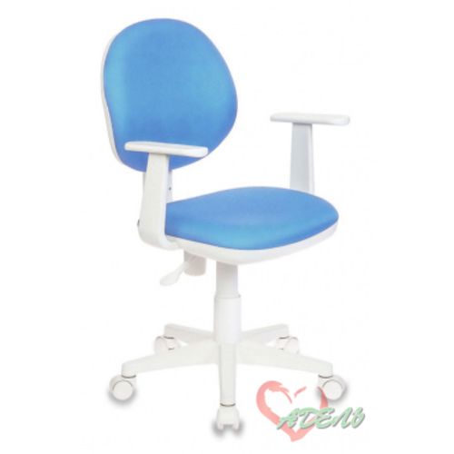 Кресло 356AXSN15-107 (белый пластик, ткань голубой 15-107)