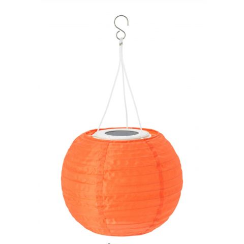 СОЛВИДЕН Подвесн светильник на солнечн бат 22 см, шаровидный оранжевый