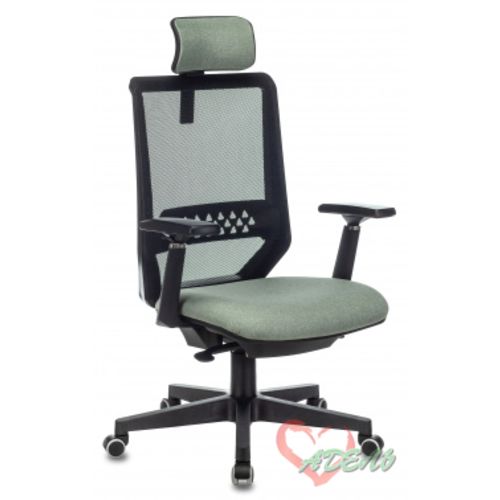 Кресло EXPERT черный TW-01 сиденье зеленый 38-407 сетка/ткань с подголов. крестовина пластик