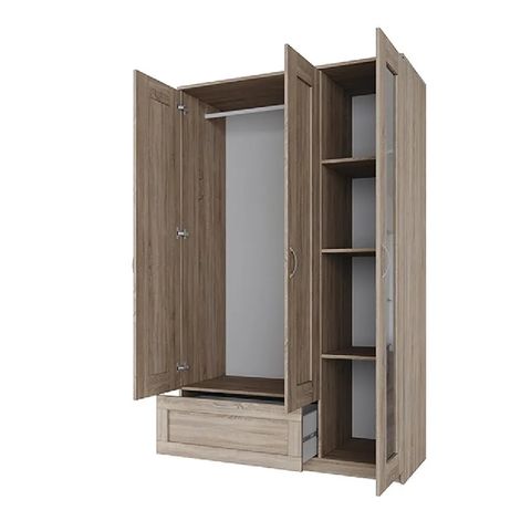 СИРИУС шкаф комбинированный 3 двери и 1 ящик, дуб сонома 117*50*190